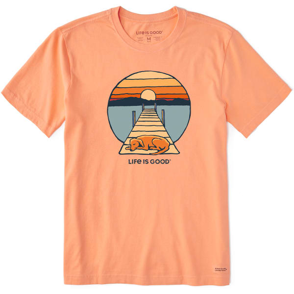 LIFE IS GOOD Men's Dock Dog Sunset Short-Sleeve Crusher Tee