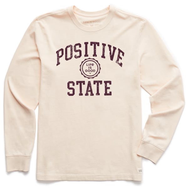 LIFE IS GOOD Men's Long Sleeve Positive State Crusher-Lite Graphic Tee