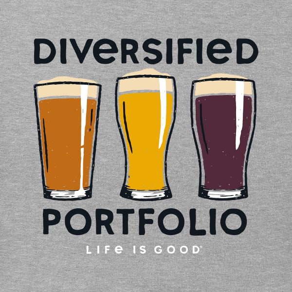 LIFE IS GOOD Men's Diversified Portfolio Beer Long Sleeve Graphic Tee