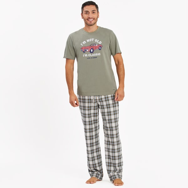 LIFE IS GOOD Men's Putty Plaid Classic Sleep Pants