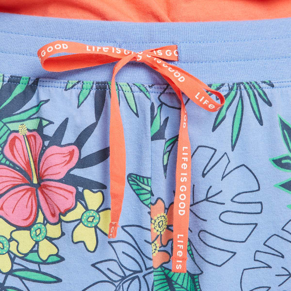 LIFE IS GOOD Women's Tropical Hibiscus Pattern Snuggle Up Sleep Shorts