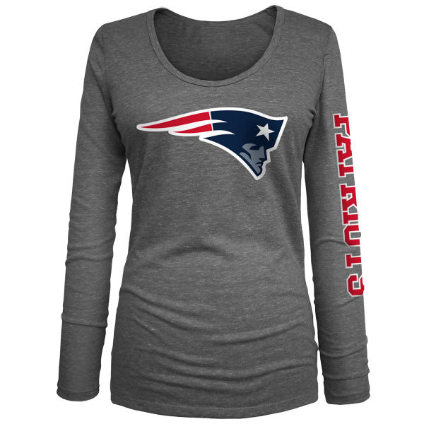 NEW ENGLAND PATRIOTS Women's New Era U-Neck Long-Sleeve Tee