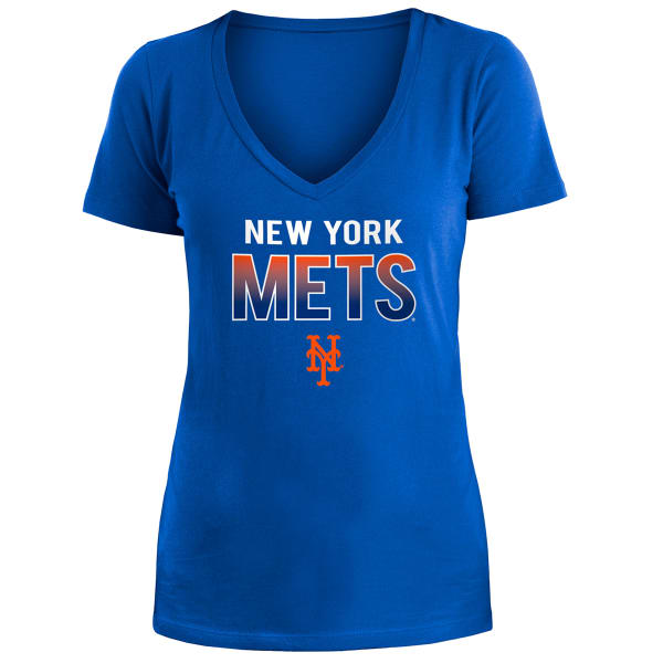 NEW YORK METS Women's New Era V-Neck Short-Sleeve Tee