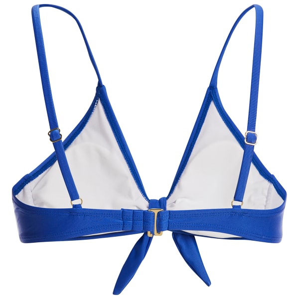 SHIMMER BAY Juniors' Tie Front Swim Top