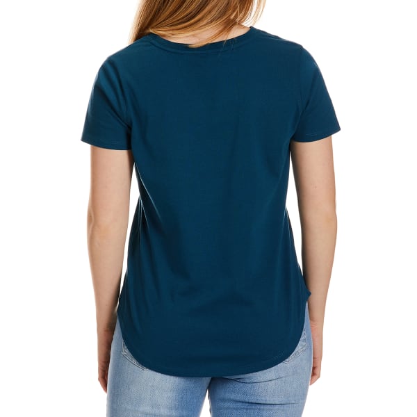 JORDANA ROSE Women's Curved Bottom Short-Sleeve V-Neck Tee