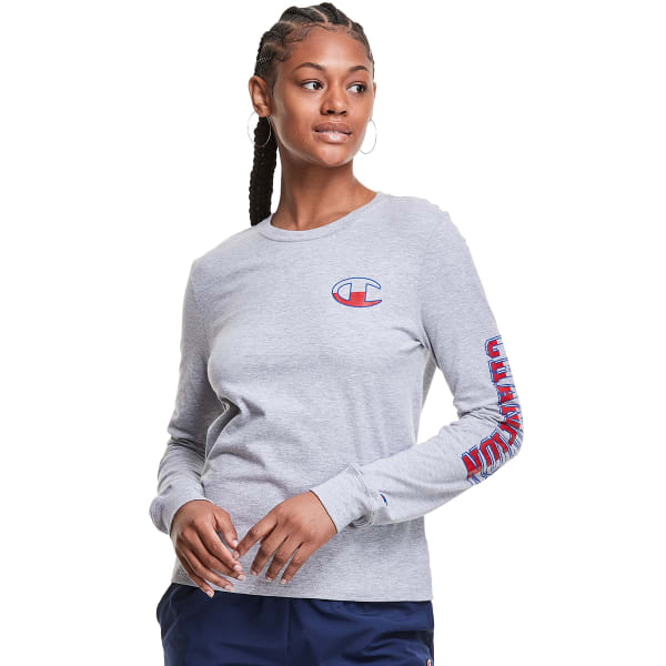 Champion Womens Classic Long Sleeve Script Tee Bobs Stores 2002