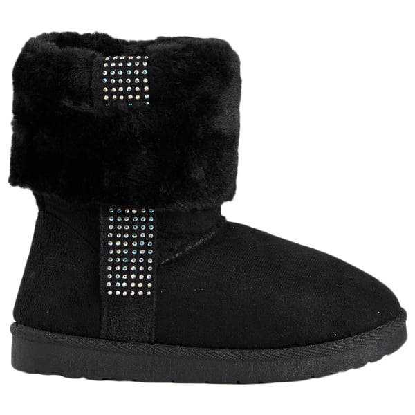 OLIVIA MILLER Girls' Faux-Fur Cuffed Boots