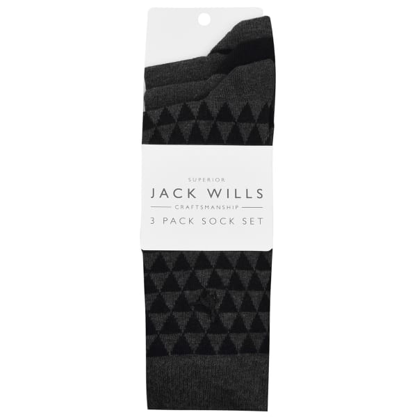 JACK WILLS Men's Wansbeck Geo Socks, 3 Pack