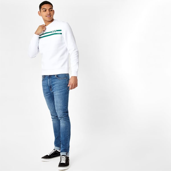 JACK WILLS Men's Hatton Stripe Crew Neck Sweatshirt