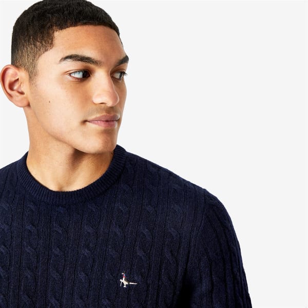 JACK WILLS Men's Marlow Merino Wool Cable Knit Sweater