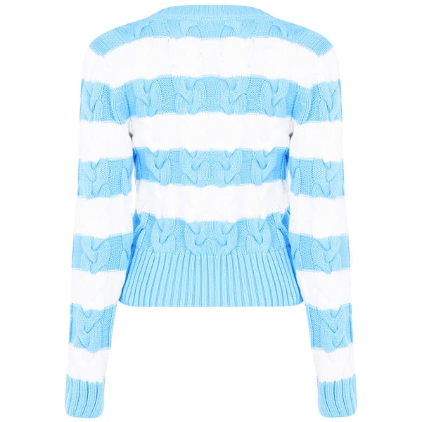 JACK WILLS Women's Marlston Stripe Cable Knitted Sweater