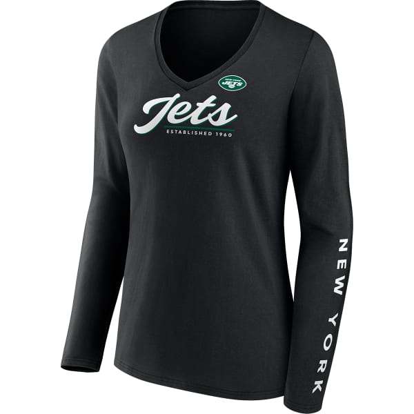 NEW YORK JETS Women's Fanatics Drive Forward V-Neck Long-Sleeve Tee