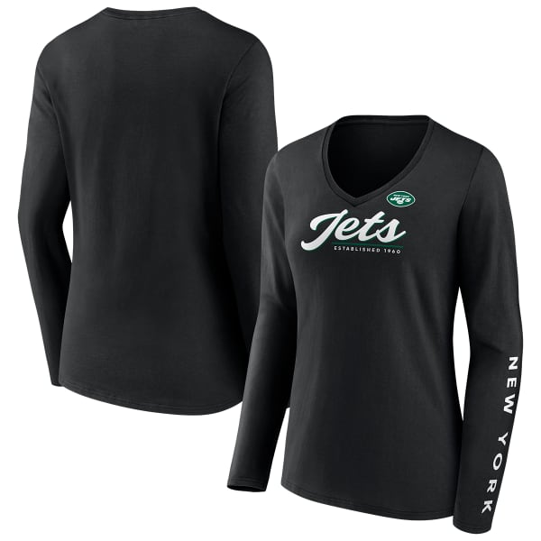 NEW YORK JETS Women's Fanatics Drive Forward V-Neck Long-Sleeve Tee