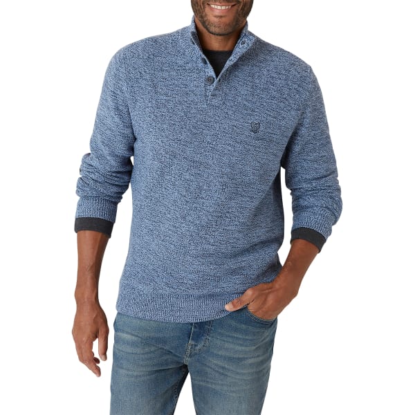 CHAPS Men's Long-Sleeve Button Mock Neck Sweater