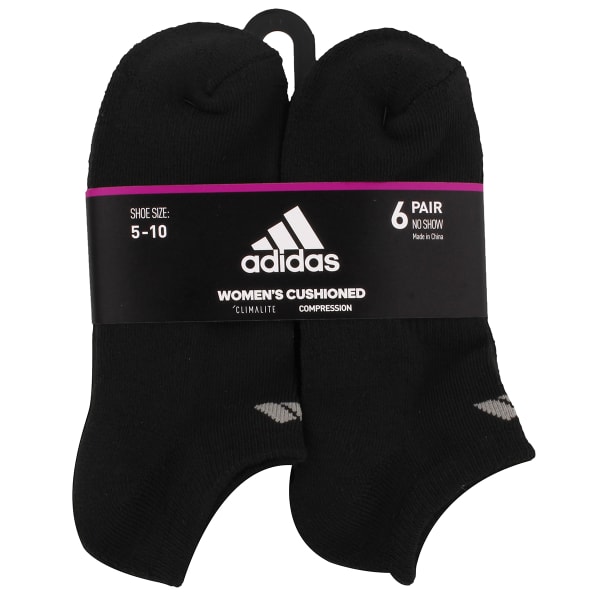 ADIDAS Women's Athletic Cushioned No Show Socks, 6 Pack