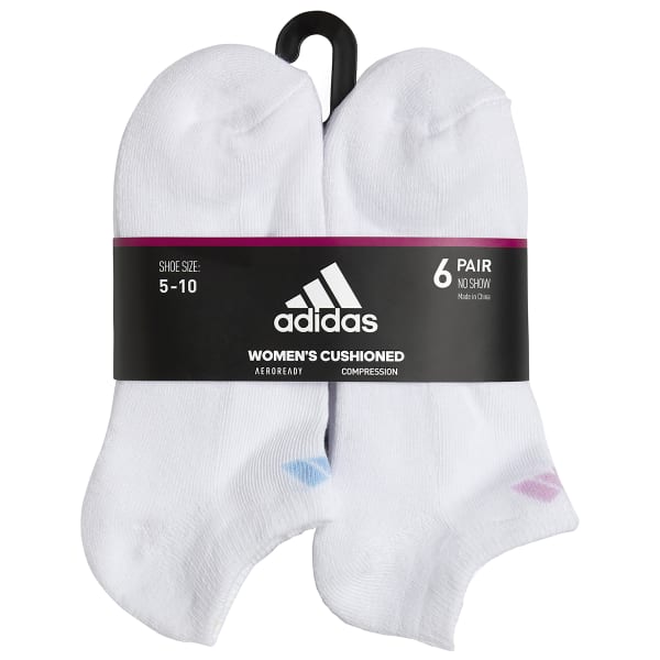 ADIDAS Women's Athletic Cushioned No Show Socks, 6 Pack