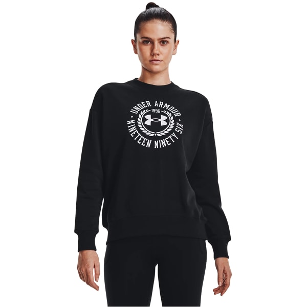 UNDER ARMOUR Women's UA Rival Fleece Crest Graphic Crew