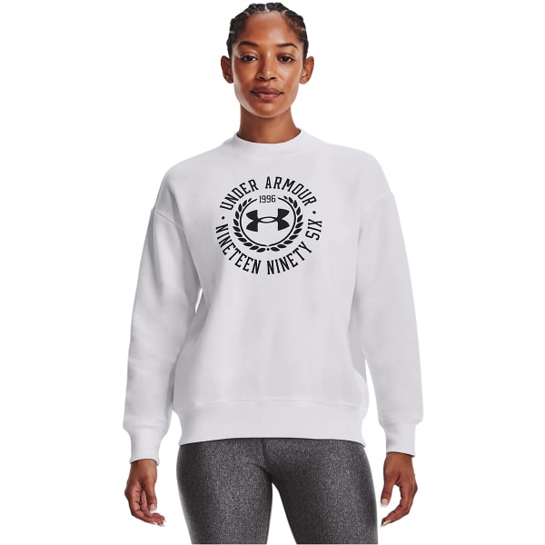 UNDER ARMOUR Women's UA Rival Fleece Crest Graphic Crew