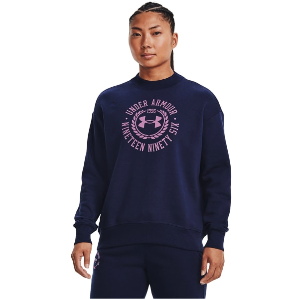 UNDER ARMOUR Women's UA Rival Fleece Crest Graphic Crew