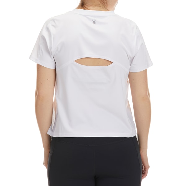 SPYDER Women's Short Sleeve Crop Tee w/ Back Opening & Mesh Insert