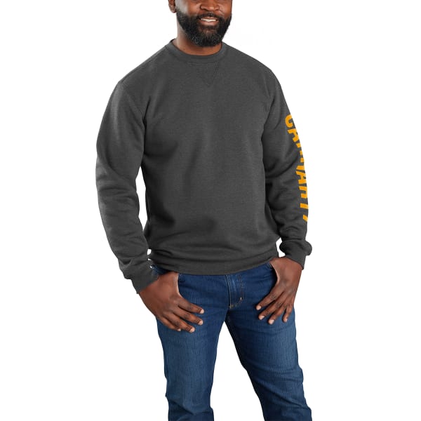 CARHARTT Men's Loose Fit Crewneck Logo Sleeve Graphic Sweatshirt