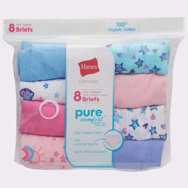 Hanes Pure Comfort Briefs, Assorted, Pack of 3, 100% Organic Cotton Briefs  