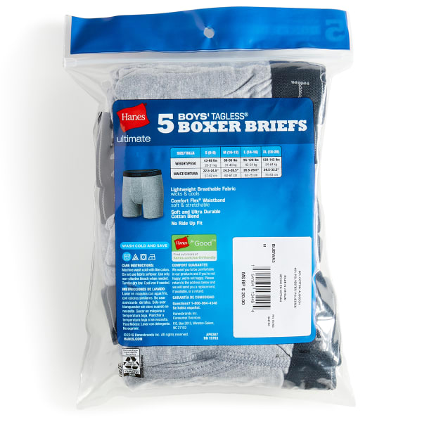 HANES Boys' Boxer Briefs, 5 Pack - Bob's Stores