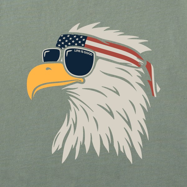 LIFE IS GOOD Men's Patriotic Eagle Short-Sleeve Crusher Lite Tee