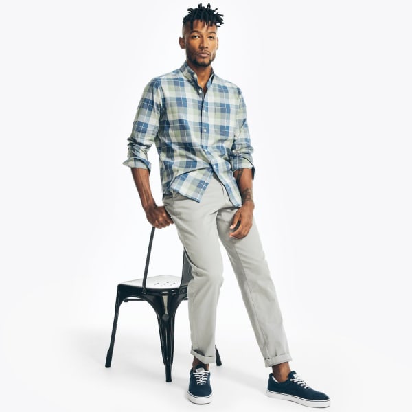 NAUTICA Men's Poplin Button-Down