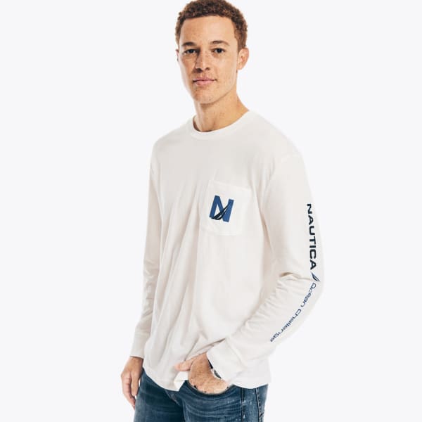 NAUTICA Men's Sustainably Crafted Long-Sleeve Graphic Tee