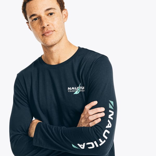 NAUTICA Men's Sustainably Crafted Long-Sleeve Graphic Tee