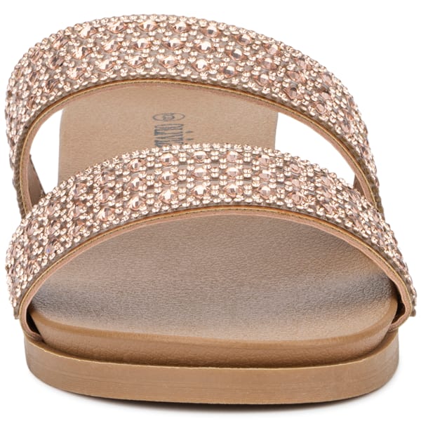 OLIVIA MILLER Women's Juliette Slip-On Flat Sandals