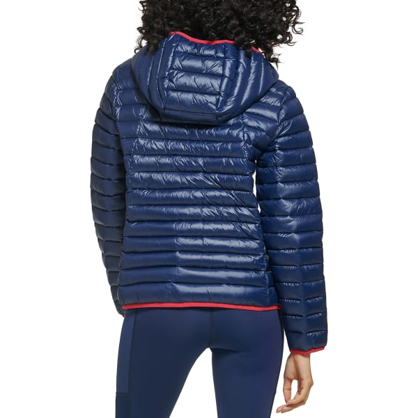 TOMMY HILFIGER Women's Lightweight Hooded Packable Puffer Jacket