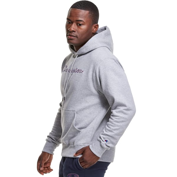 Men's Powerblend Fleece Hoodie, Script Logo Midweight Fleece