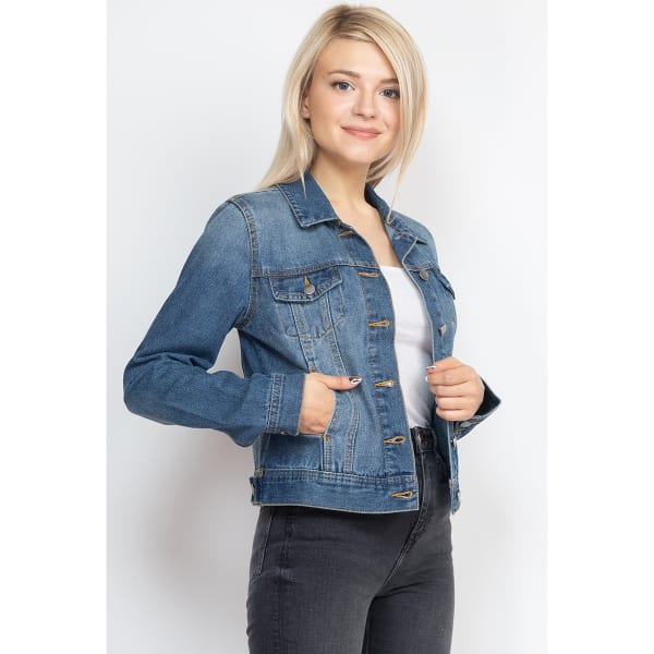 ASHLEY VINTAGE CHARM BY 26 Juniors’ Denim Jacket