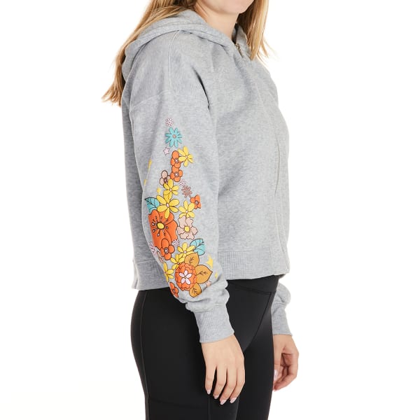NO COMMENT Juniors' Only Good Vibes Full-Zip Cropped Hoodie