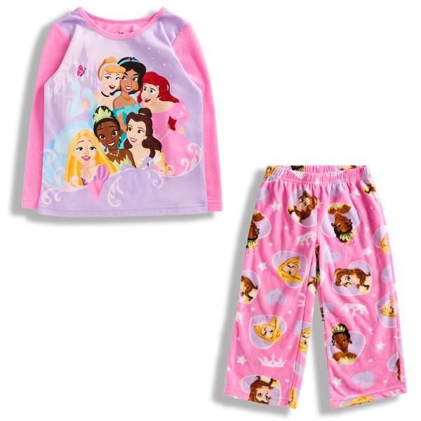 DISNEY Girls' Princesses Long-Sleeve Pajamas, 2-Piece Set