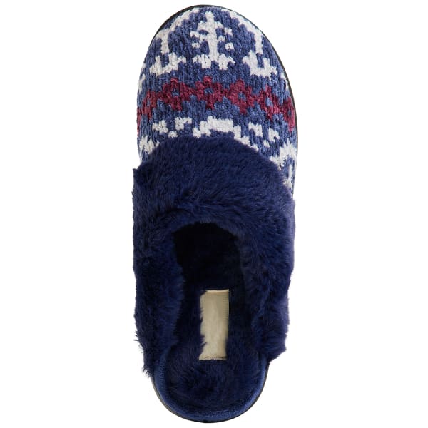 FAMOUS MAKER Women's Allison Chenille Fairisle Scuff Slippers