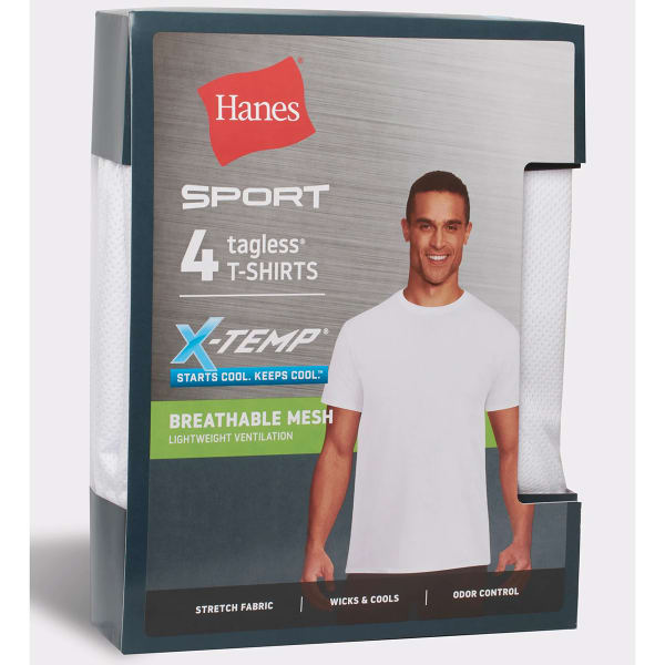 HANES Men's Ultimate X-Temp Mesh Crewneck Undershirts, 4-Pack