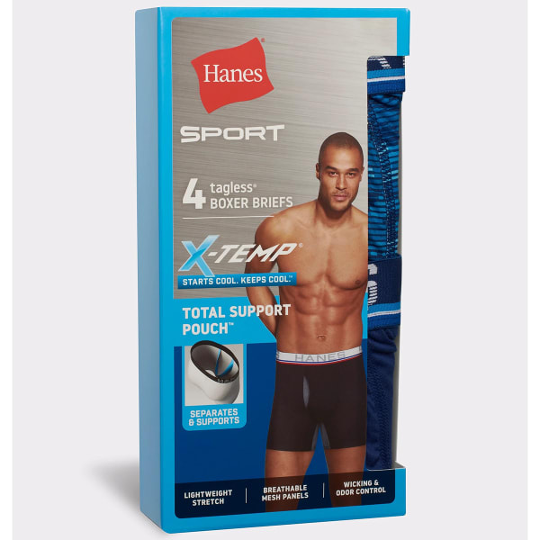 HANES SPORT Men's Total Support Pouch X-Temp Cooling Boxer Briefs, 4-Pack - Bob's  Stores