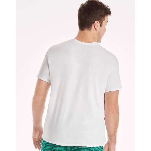 Hanes Men's ComfortSoft White Crew Neck Tagless T-Shirt (6-Pack