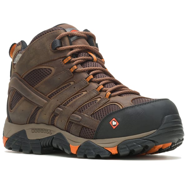 MERRELL Men's Moab Vertex Mid Waterproof Comp Toe Work Boot, Wide