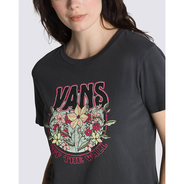 VANS Juniors' Rock Flowers Pigmented Wash Short-Sleeve Tee