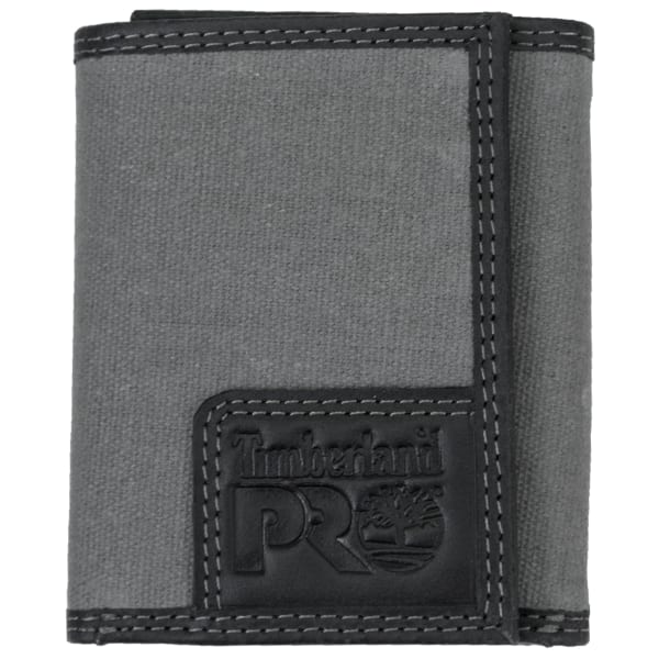 TIMBERLAND PRO Men's Canvas Leather RFID Trifold Wallet