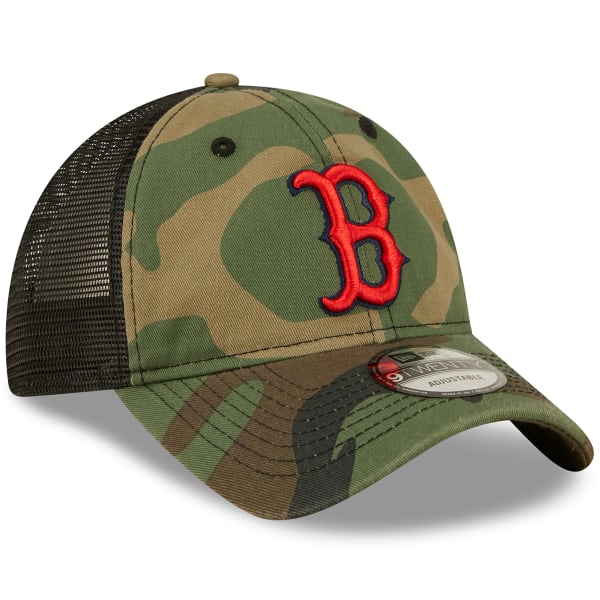 BOSTON RED SOX Men's New Era Camo Trucker 9TWENTY Snapback Hat