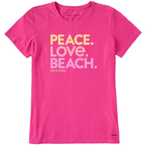 LIFE IS GOOD Women's Peace Love Beach Short-Sleeve Crusher Tee