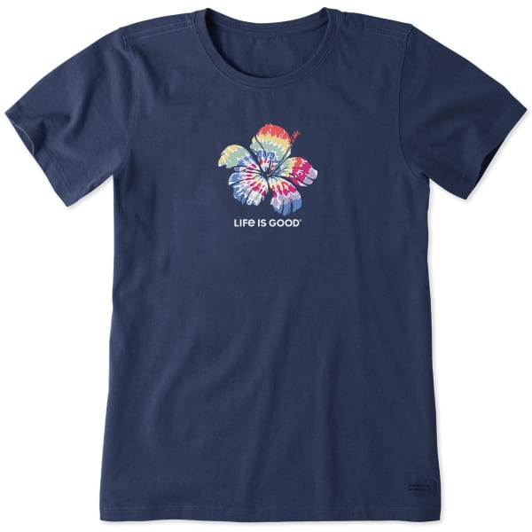 LIFE IS GOOD Women's Tie Dye Hibiscus Crusher-LITE Short-Sleeve Tee