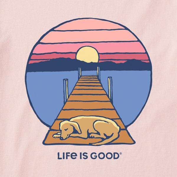 LIFE IS GOOD Women's Dock Dog Sunset Crusher Short-Sleeve Tee