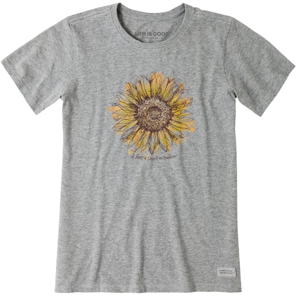 LIFE IS GOOD Women's Scribbled Sunflower Short-Sleeve Crusher Tee