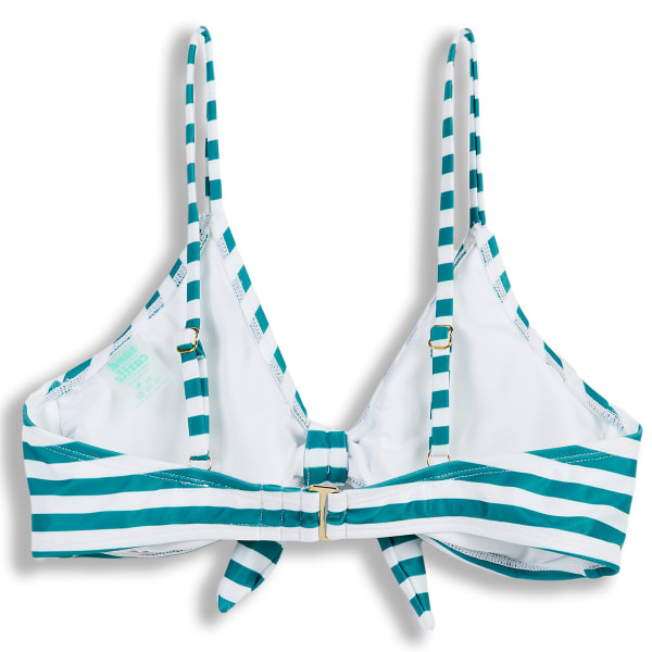 SAND CASTLE Juniors' Stripe Tie-Front Swim Top